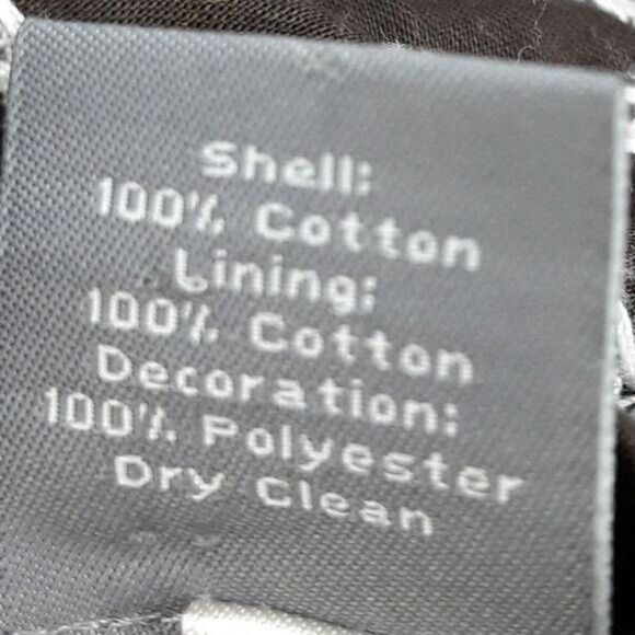 Ann Taylor Brown Botanical Palm Embroidered Cotton Knee Length Panelled Skirt Sz - Picture 9 of 10